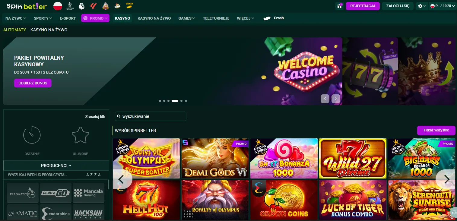 Spinbetter online – uczciwe gry z generatorem RNG