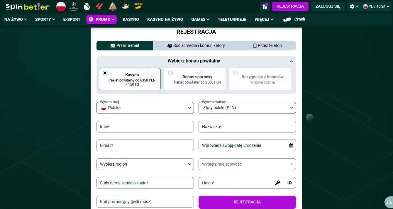 Spinbetter Casino – rejestracja i dostęp do konta